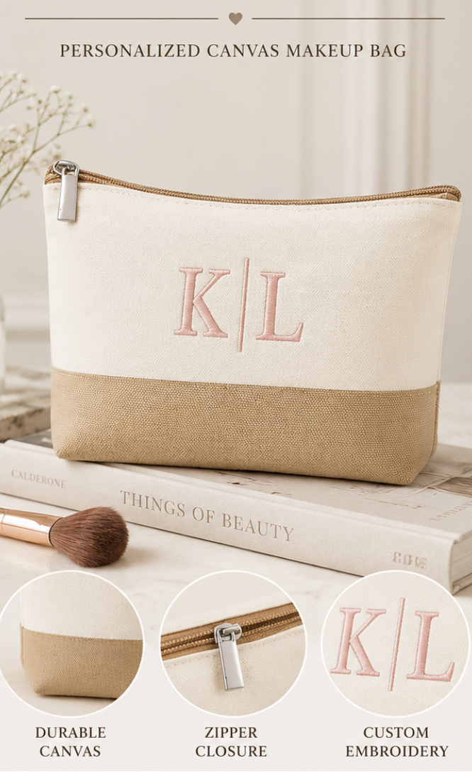Personalized Mini Canvas Zipper Pouch